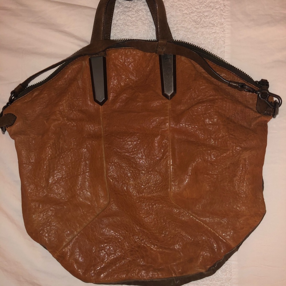 Two Tone Tan / Brown Reversible/Colorblock Bag